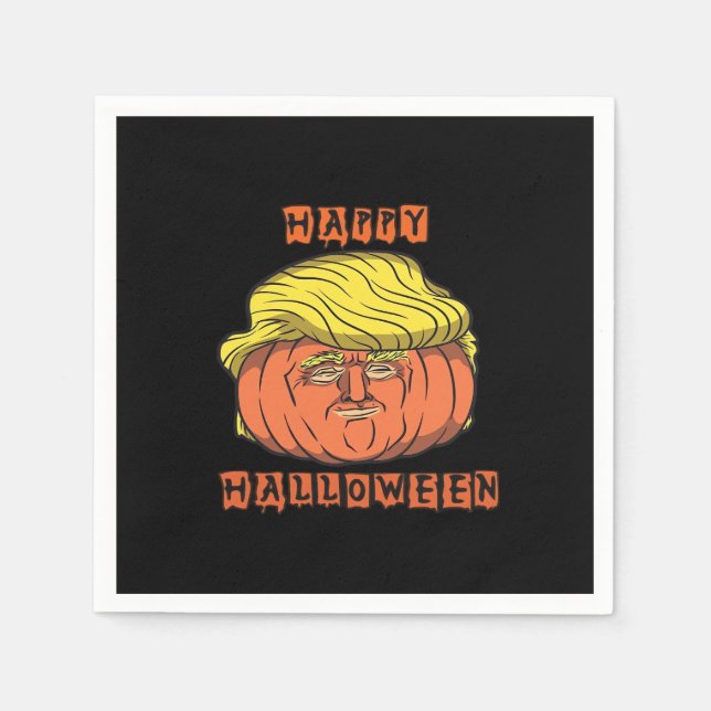 Funny Donald Pumpkin Halloween Serviette (Vorderseite)
