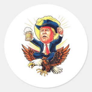 Funny Donald Trump 2024 nimmt die Wahlen in Amerik Runder Aufkleber