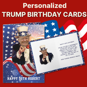 Funny DONALD TRUMP 50e carte d'anniversaire