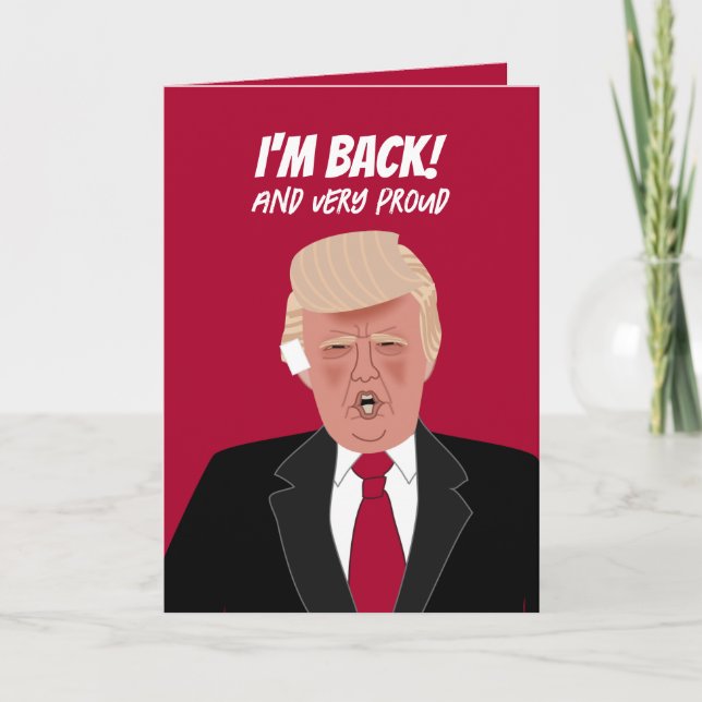 Funny Donald Trump Bandaged Ear Frohe Weihnachten Karte (Vorderseite)