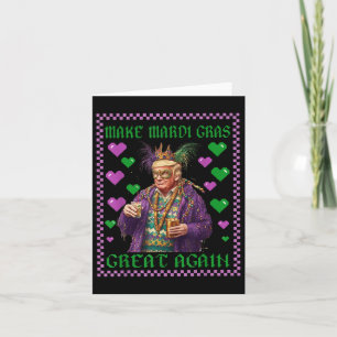 Funny Donald Trump Beads Mardi Gras Festival Fleur Karte