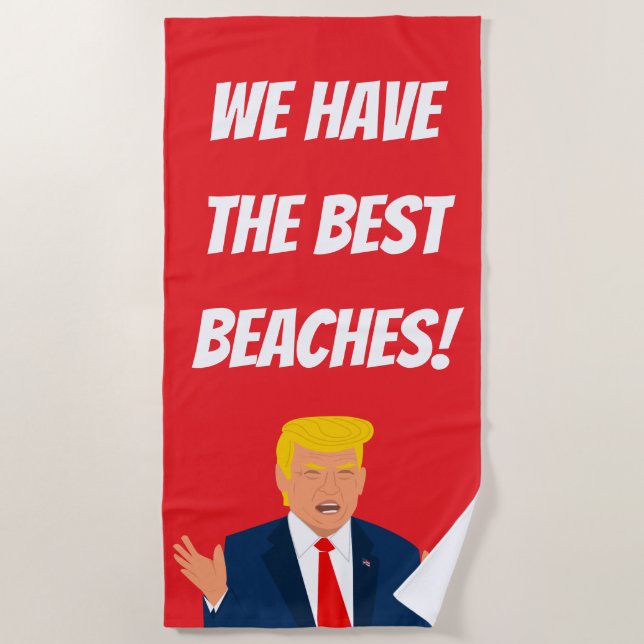 Funny Donald Trump cartoon beach towel gift Strandtuch (Vorderseite)
