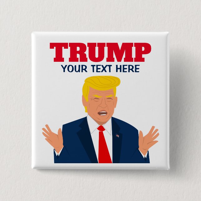 Funny Donald Trump Cartoon Karikatur-Pinback Button (Vorderseite)