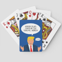 Funny Donald Trump Cartoon Poker spielt Karten