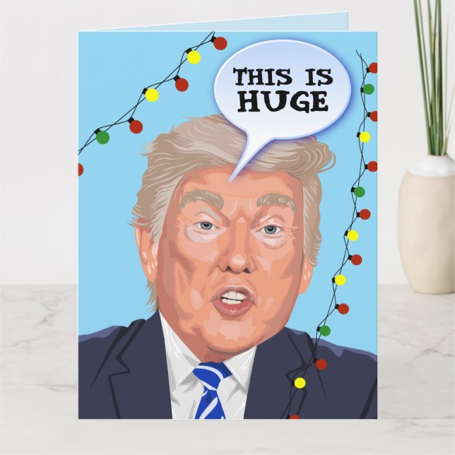 Funny Donald Trump Christmas greeting card  Dankeskarte (Vorderseite)