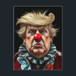 Funny Donald Trump Clown Postkarte<br><div class="desc">Trump sieht gut aus mit seinem Clownschminken an diesem lustigen,  patriotischen Design.</div>