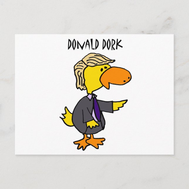 Funny Donald Trump Depp Politischer Cartoon Postkarte (Vorderseite)