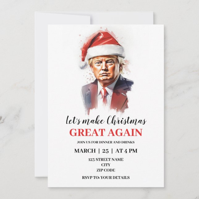 Funny Donald Trump - Einladung zu Weihnachten (Vorderseite)