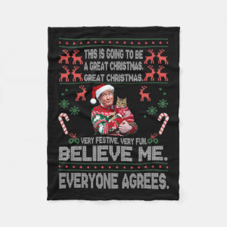 Funny Donald Trump frohe Weihnachten Xmas Pajamas Fleecedecke