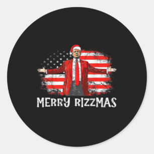 Funny Donald Trump frohe Weihnachten Xmas Pajamas  Runder Aufkleber