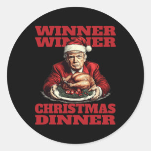 Funny Donald Trump Gewinner Weihnachtsessen Runder Aufkleber