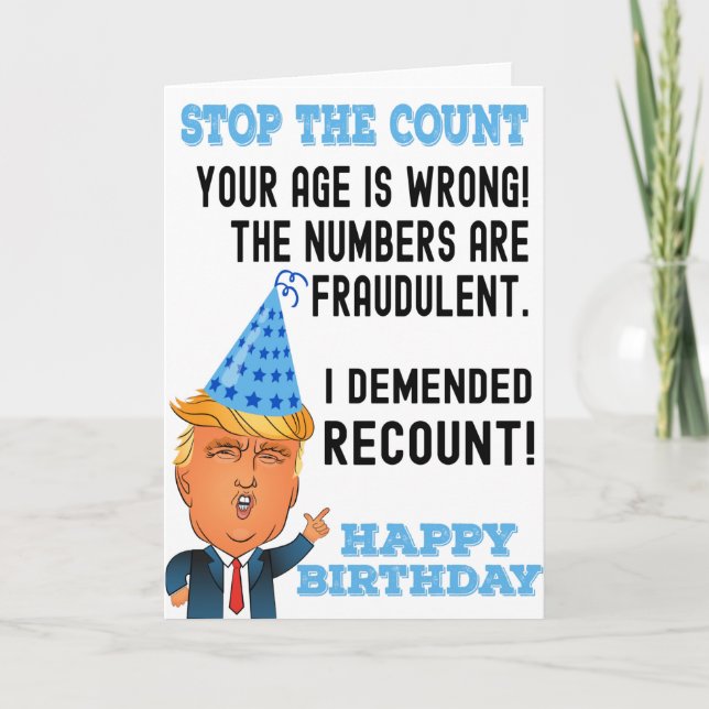 Funny Donald Trump Happy Birthday Karte (Vorderseite)