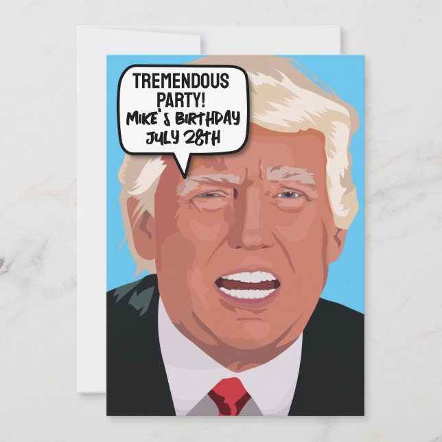 FUNNY DONALD TRUMP INVITATIONS À LA FÊTE D'ANNIVER (Devant)