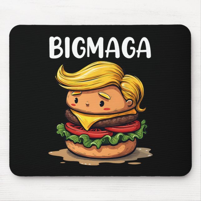 Funny Donald Trump Making French Fries Hamburger B Mousepad (Vorne)