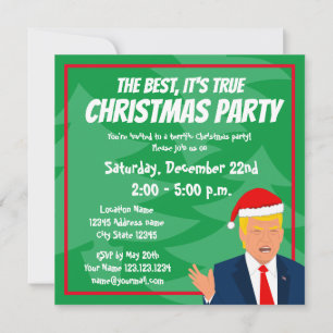 Funny Donald Trump mit Weihnachtsmannmütze Weihnac Einladung