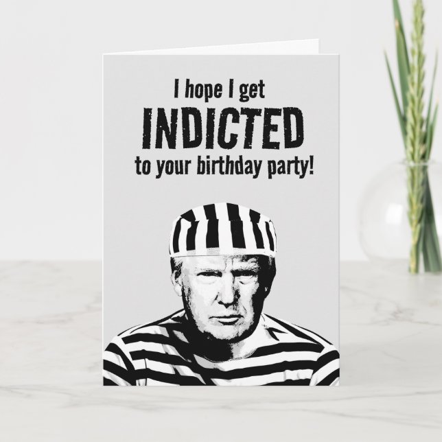 Funny Donald Trump Mugshot Birthday Karte (Vorderseite)