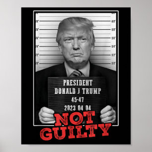 Funny Donald Trump nicht schuldig Tasse Shot, kost Poster
