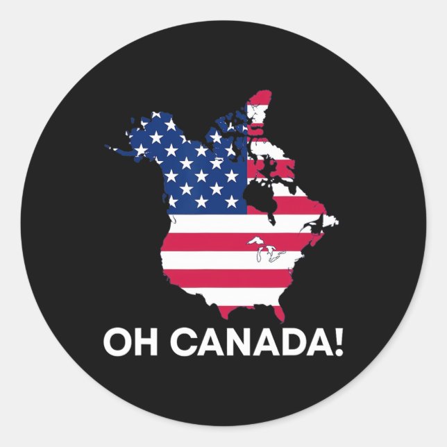 Funny Donald Trump Oh Kanada 51. Staat USA Amerika Runder Aufkleber (Vorderseite)