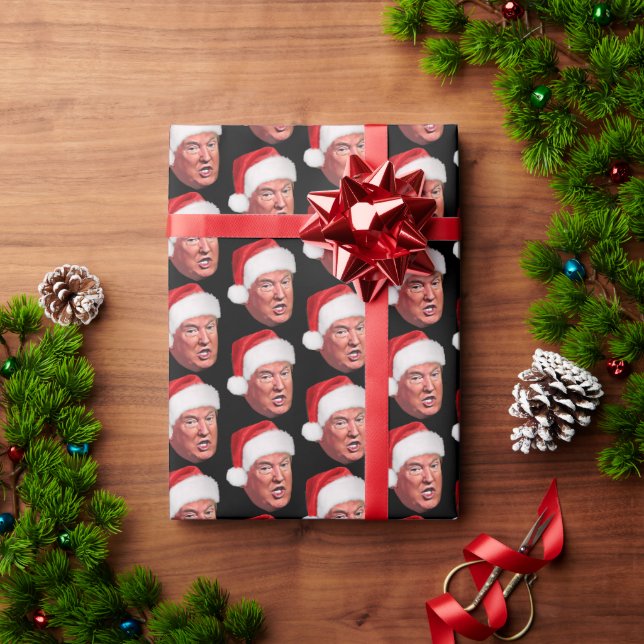 Funny Donald Trump Pattern Weihnachts-Weihnachtsma Geschenkpapier (Feiertagsgeschenk)