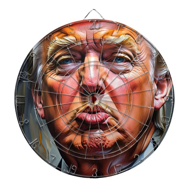 Funny Donald Trump Pucker Dart Board Dartscheibe (vorne)