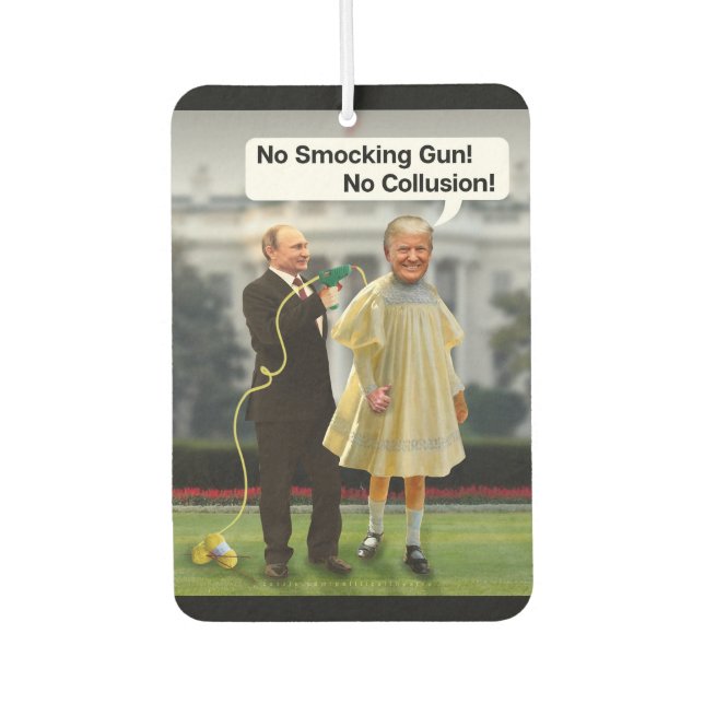 Funny Donald Trump Putin Smocking Gun Joke Autolufterfrischer (Vorderseite)