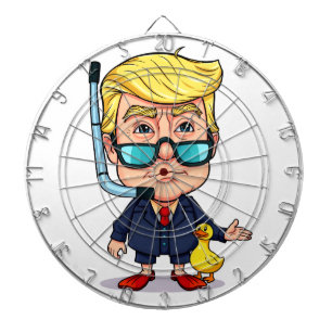 Funny Donald Trump Snorkel Cartoon Dartscheibe
