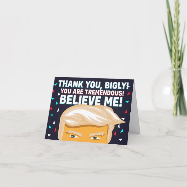 Funny Donald Trump Themed Vielen Dank Karte (Vorderseite)