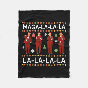 Funny Donald Trump Ugly Weihnachtssüßer. La La L Fleecedecke