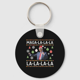 Funny Donald Trump Ugly Weihnachtssüßer. La La L Schlüsselanhänger