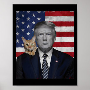 Funny Donald Trump und die politische Flagge der U Poster