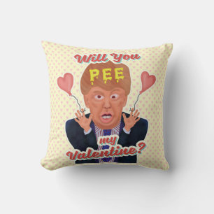 Funny Donald Trump Valentine's Day Pee Tape Joke Kissen