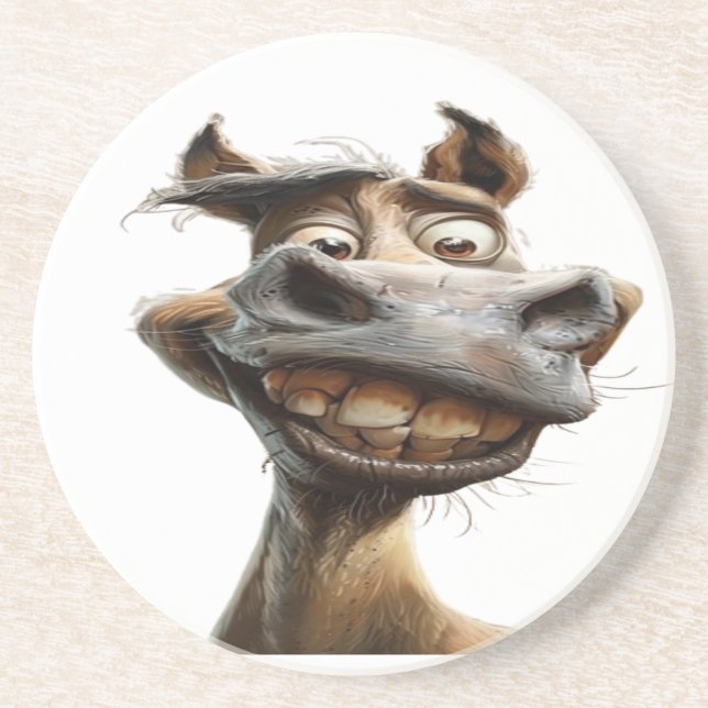 Funny donkey Art Design Getränkeuntersetzer (Vorne)
