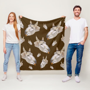 Funny Donkey, der eine Möhre isst, Fleecedecke