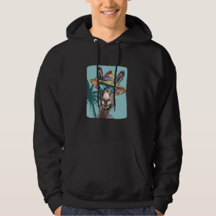 Funny Donkey Gesicht mit Sonnenbrille und Strandhu Hoodie