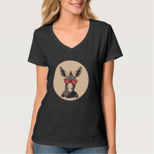 Funny Donkey mit Herz geformt Sonnenbrille Kostüm T-Shirt