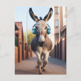 Funny Donkey - Musik auf einem Jog Postkarte