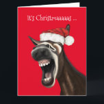 Funny Donkey Weihnachtskarte Karte<br><div class="desc">Nun, es ist Weihnachten und jemand kommt in den Weihnachtsrhythmus. Schicken Sie diese Karte an Ihre Freunde, Familie und Lieben und ein Lächeln zu erhöhen, dann vergewissern Sie sich, dass Sie einem Esel eine Möhre, wissen Sie, zu denen Sie gewollt haben! Ich wünsche Ihnen ein frohes Weihnachtsfest! Karo im DabbleArtByHelen...</div>