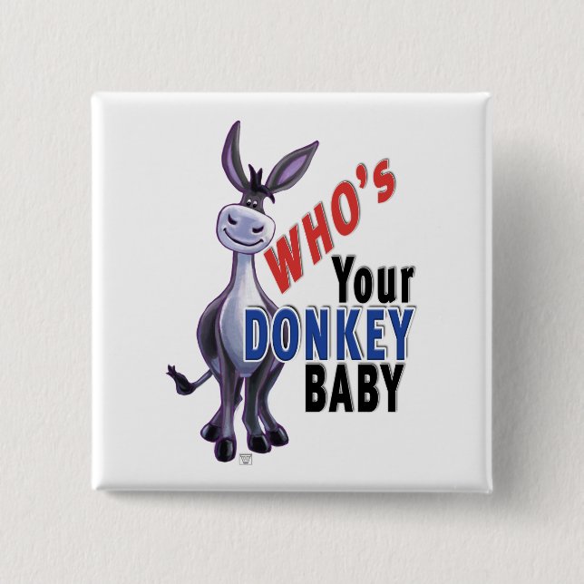 Funny Donkey, wer ist dein Donkey Baby? Button (Vorderseite)