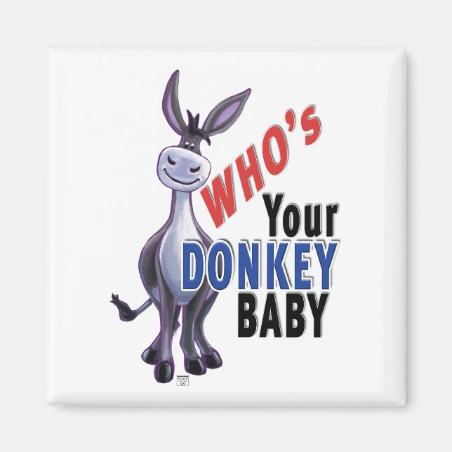 Funny Donkey, wer ist dein Donkey Baby? Magnet (Vorne)