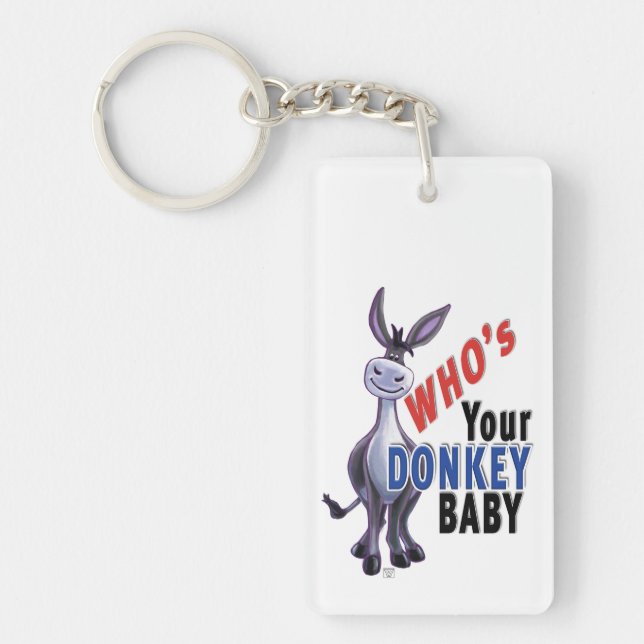 Funny Donkey, wer ist dein Donkey Baby? Schlüsselanhänger (Vorderseite)