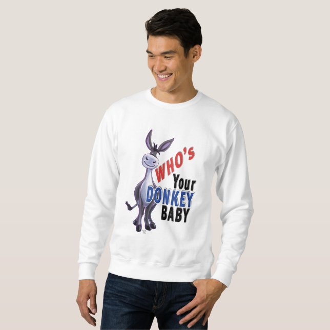 Funny Donkey, wer ist dein Donkey Baby? Sweatshirt (Vorne ganz)