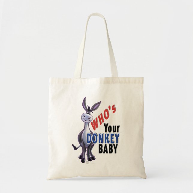 Funny Donkey, wer ist dein Donkey Baby? Tragetasche (Vorne)