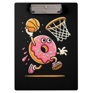 Funny Donut Dunking Basketball Food Champ Sports D Klemmbrett