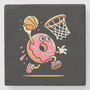 Funny Donut Dunking Basketball Food Champ Sports D Steinuntersetzer