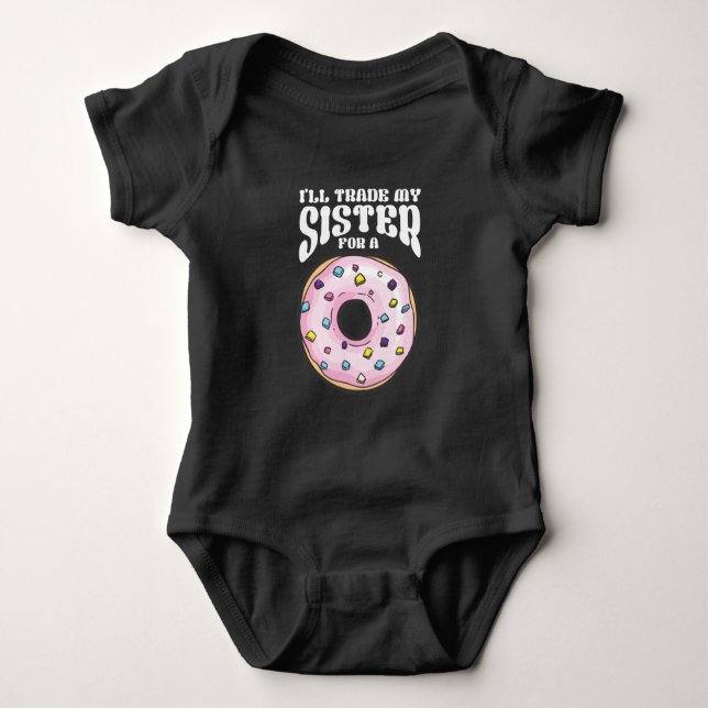 Funny Donut liebend Son Brother Feinschmecker Baby Strampler (Vorderseite)