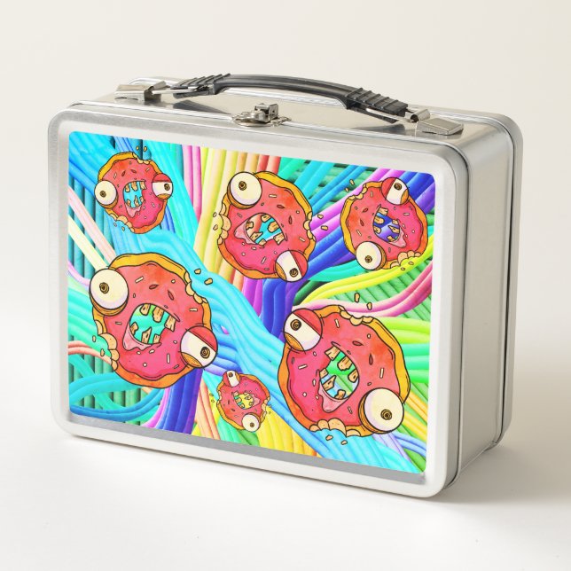 Funny Donut Zombie Design Metall Brotdose (Vorderseite)