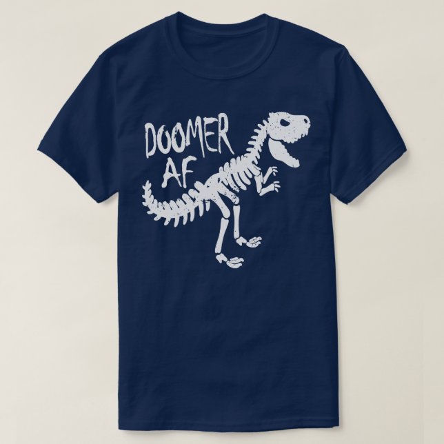 Funny Doomer AF T Rex Dinosaurier Doom und Pflanze T-Shirt (Design vorne)