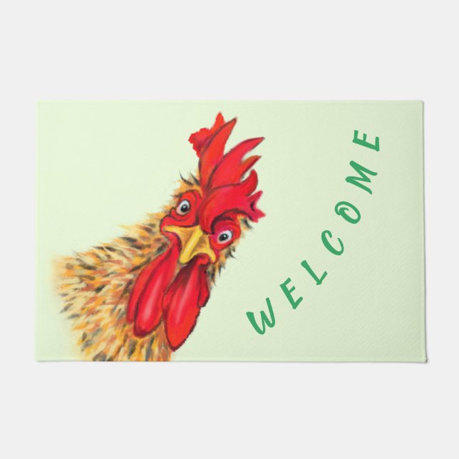 Funny Doormat mit überraschendem Rooster - Benutze Fußmatte (Vorderseite)