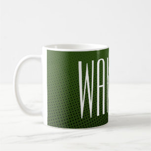 Funny Dots Muster dunkelgrün + Ihr Text Kaffeetasse