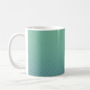 Funny Dots Muster Ozean grün Blau + Ihre Idee Kaffeetasse